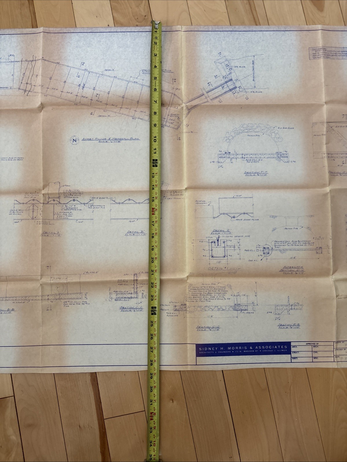 Vintage 1967 Blueprint Civil Engineering Plans Goldblatts Rockford IL