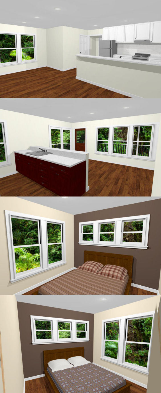 20×32 House — 2 Bedroom — 808 sqft — PDF FloorPlan — Model 6R