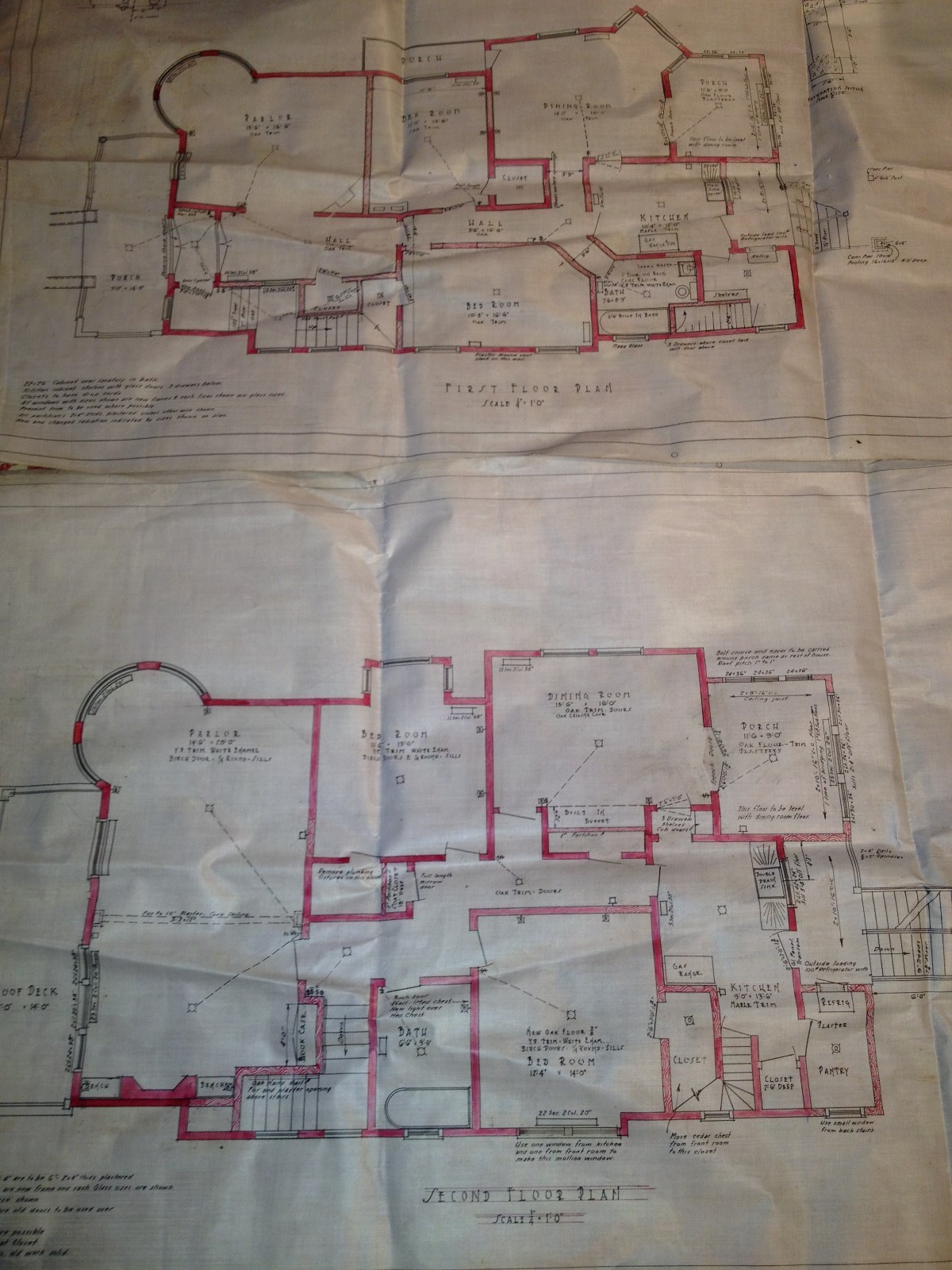 Vintage 1920 ALTERATIONS TO RESIDENCE FLOOR PLANS 1st & 2nd Floors Chicago,IL