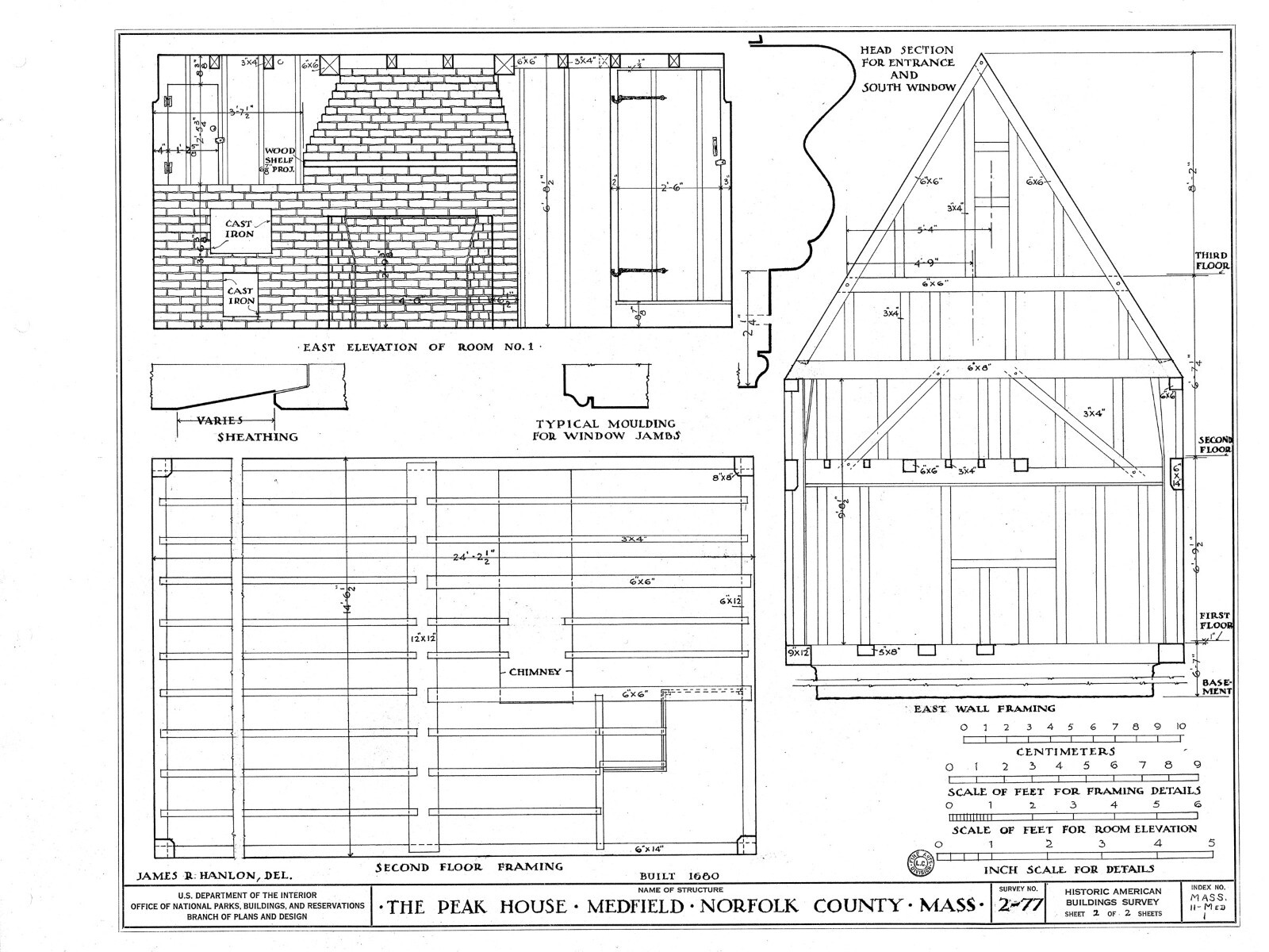 Traditional colonial shingled cottage, timber frame, printed architectural plans