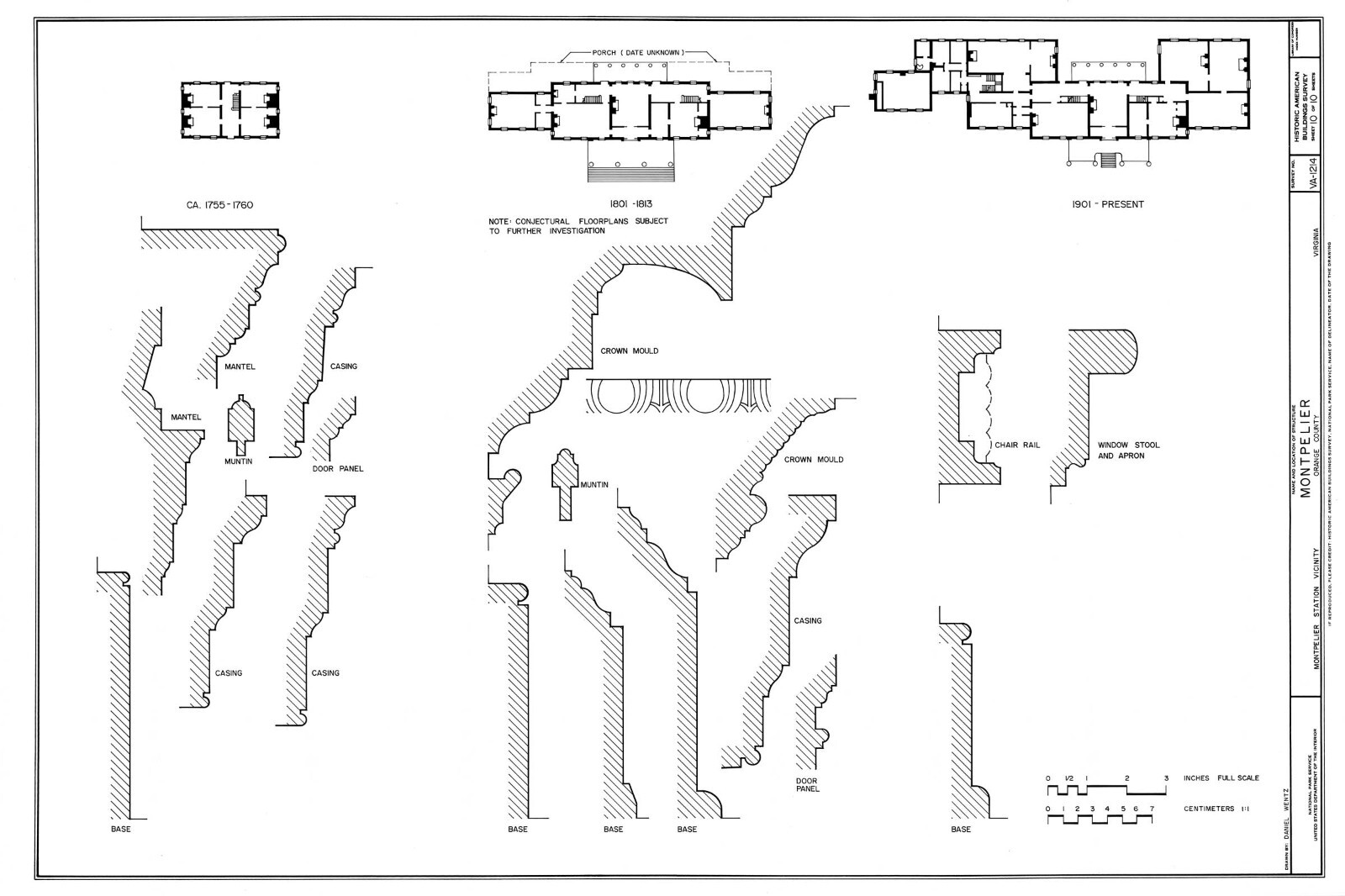 Montpelier, a Southern Colonial Country Mansion, printed architectural plans