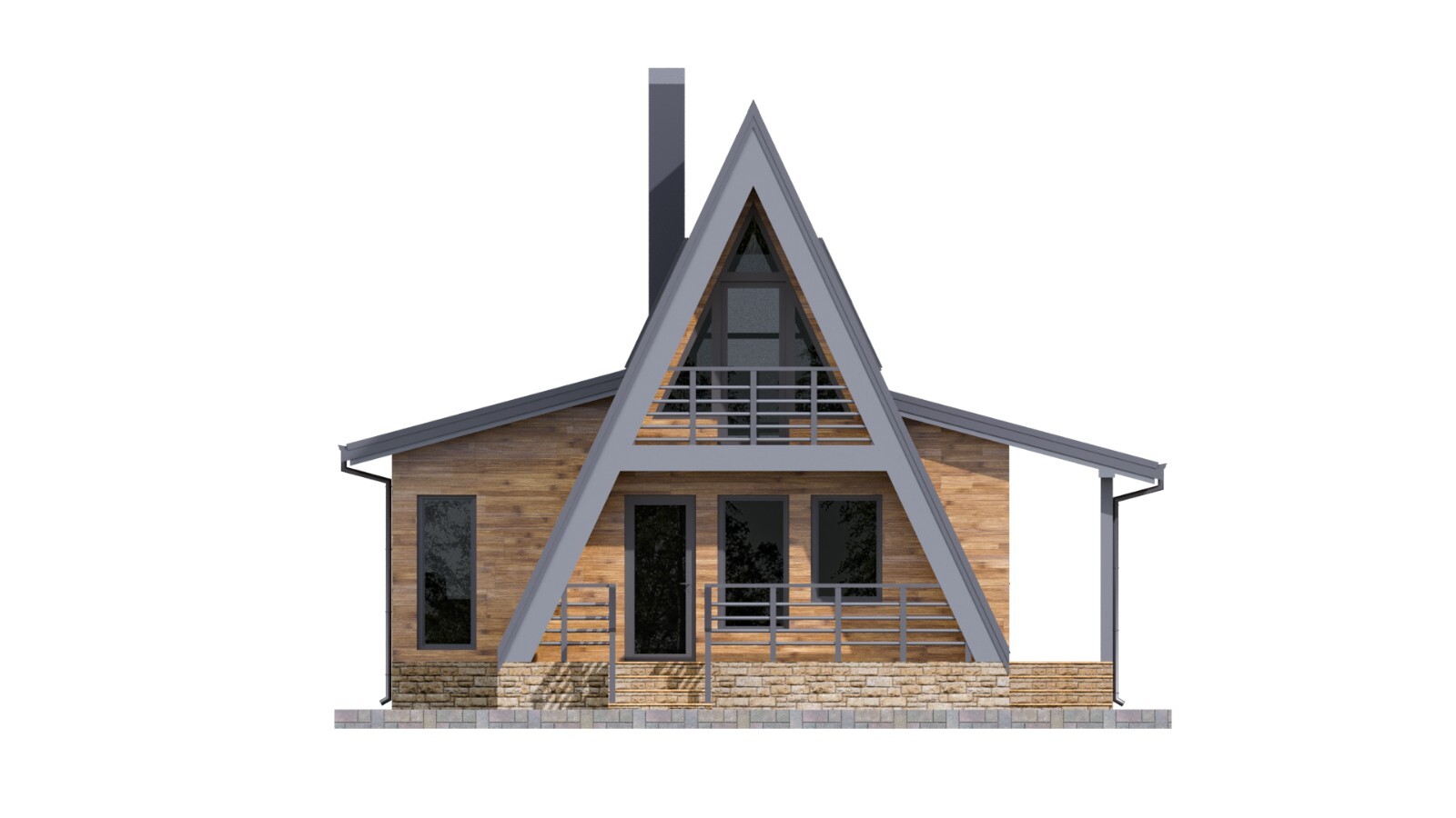 30’x47’ 2 Beds, 1 Bath A-Frame Cabin Architectural Build Plans PDF Download.