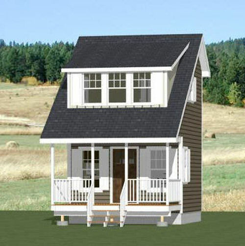 14×14 Tiny House — 399 sq ft — PDF FloorPlan — Model 1B