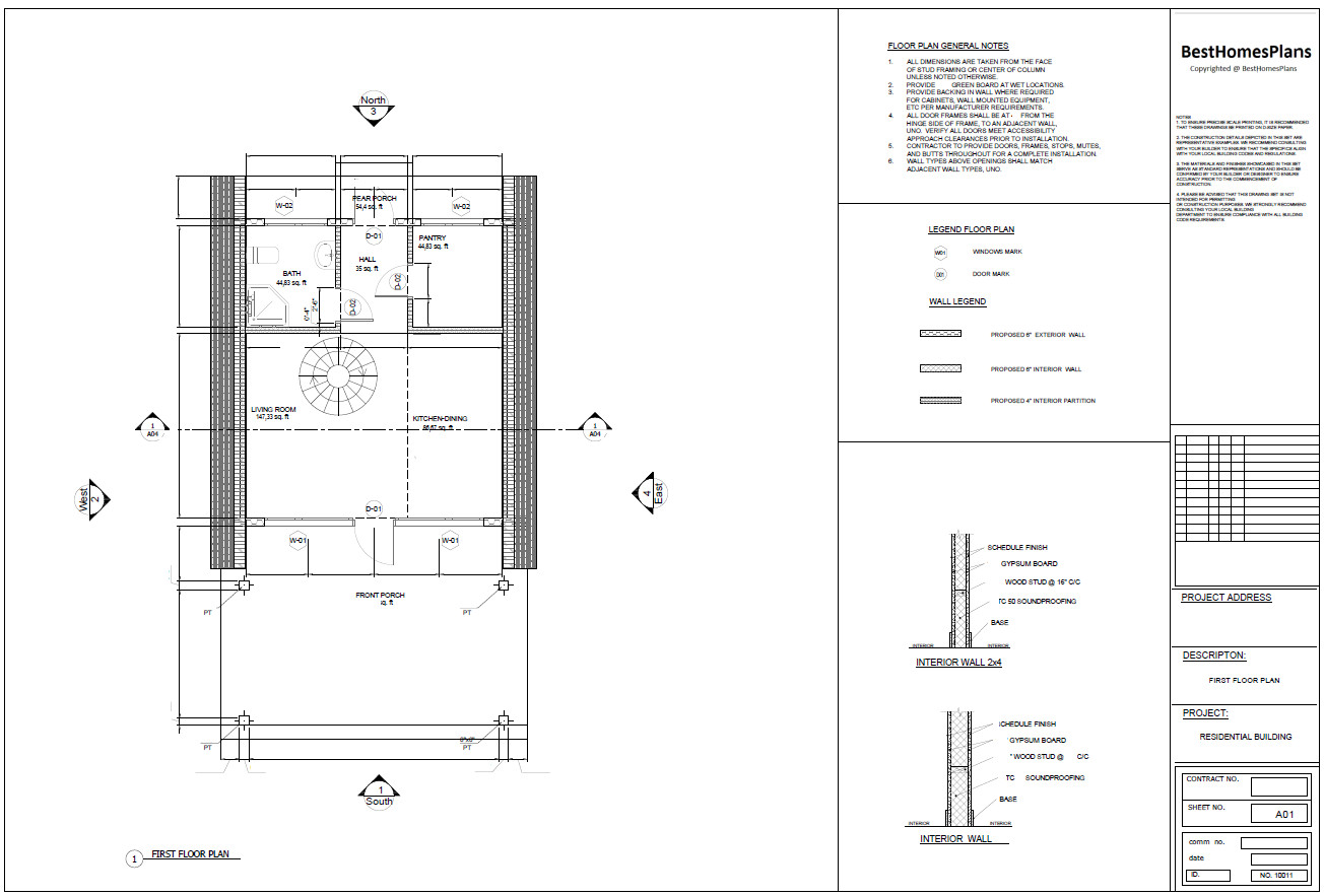 22’x38’ 2 Beds, 1 Bath Small A-Frame Cabin Architectural Build Plans PDF.
