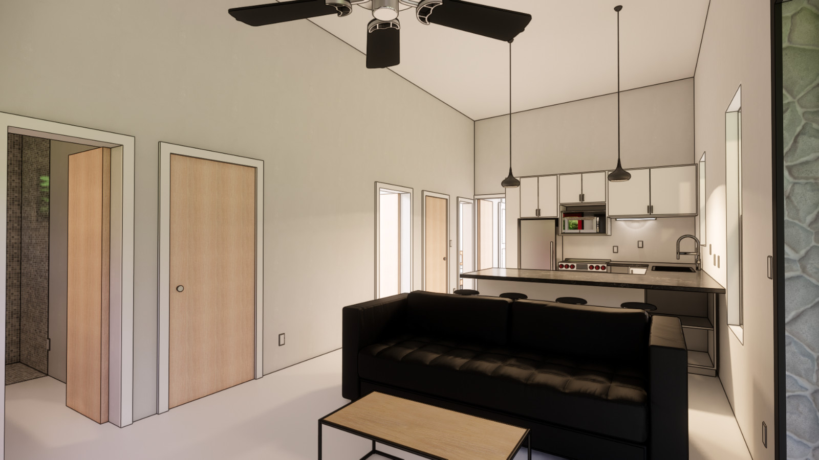 The Bungalow Barndominium Plan – 3 Bedrooms / 2 Baths 860 SF Design Blueprints