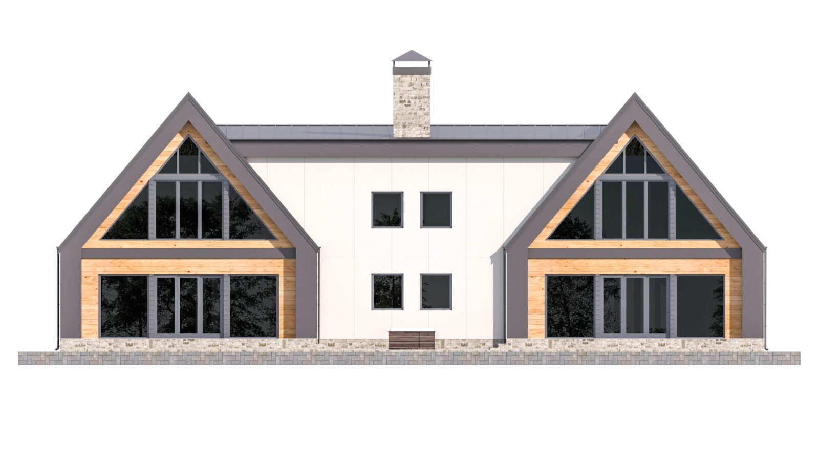 86’x29’ 6 Beds, 8 Baths Double A-Frame House Architecture Plans PDF Download.
