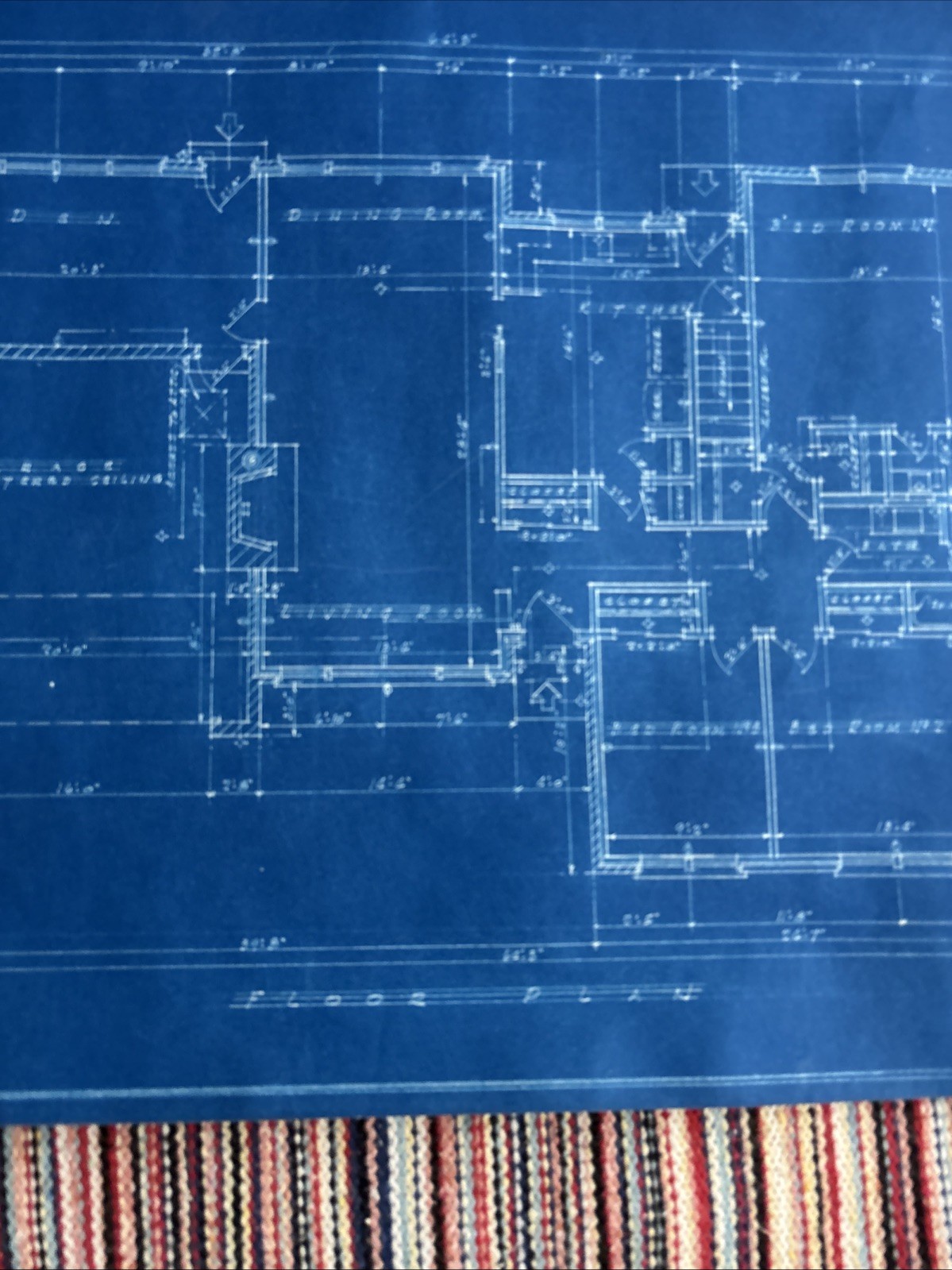 Vintage 1950s Original Blueprints Set – Mid Century Ranch House