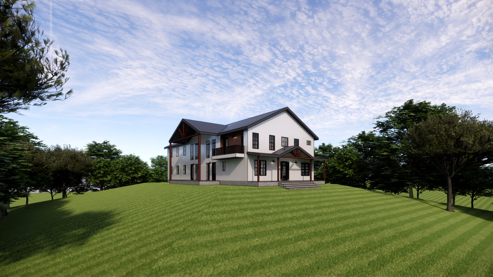 Timber Trails Barndominium – 5 Bedrooms / 5 Baths 4,147 SF Design Blueprints