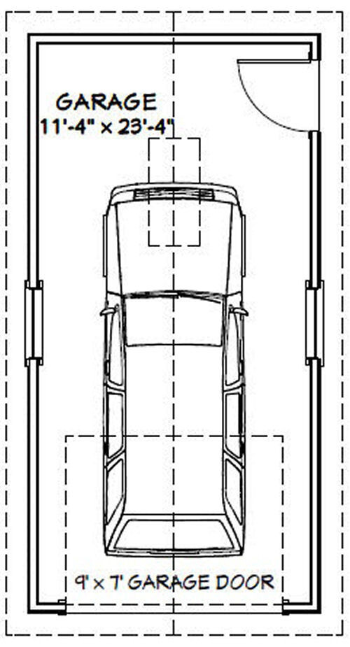 12×24 1-Car Garage — 288 sq ft — PDF Floor Plan — Model 1A
