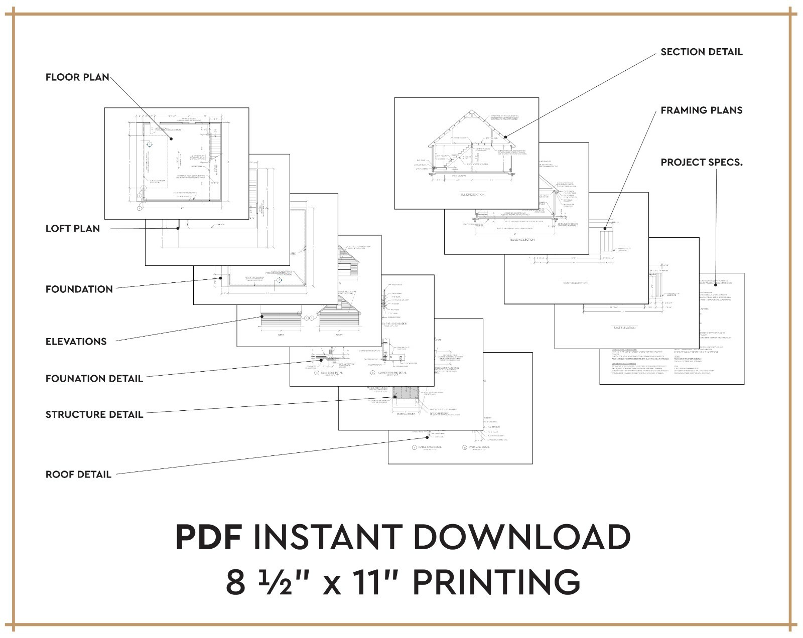24′ X 24′ Two Car Garage with Loft Construction Plans – PDF Download