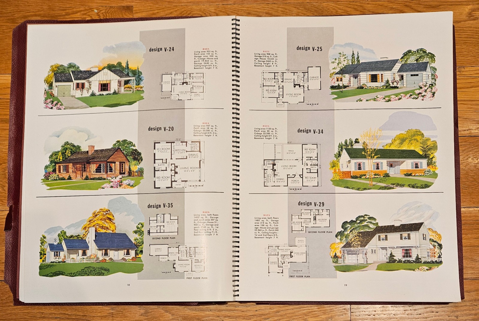 Amazing mid century modern 1950 house plans large folio book 96 pages MCM design