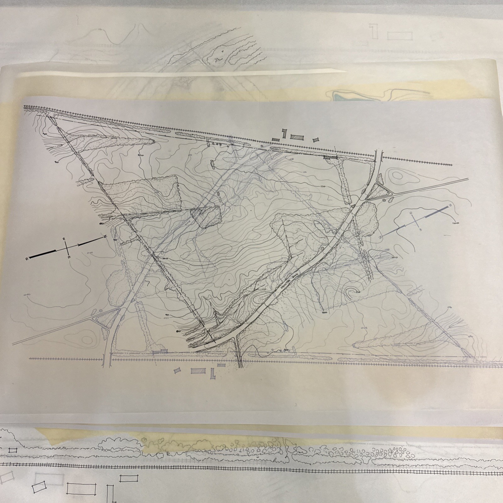 Vintage Architectural Site Plan Princeton NJ Landscape Drawings Blueprint Lot