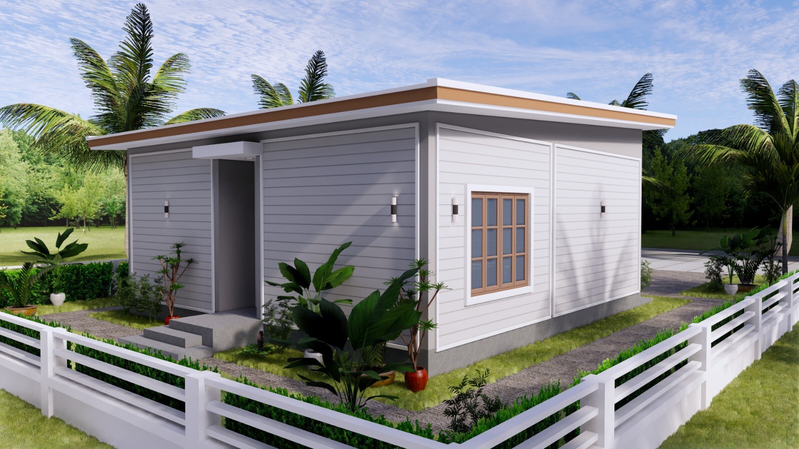 27×30 Feet Small House Plan 8×9 Meter 2 Beds 1 Bath Shed Roof PDF (A4 Hard Copy)