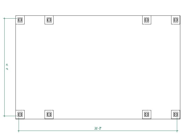 Garden Barn Pavilion with Double roof plan , 26’x16′ Patio Blueprints