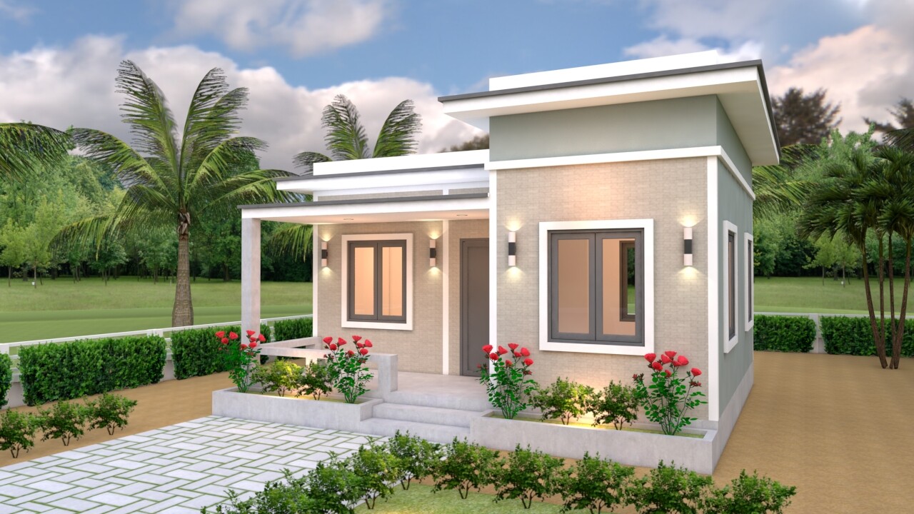 23×20 Feet Small House Plans 7×6 Meter One Bedroom Flat Roof (A4 Hard Copy)