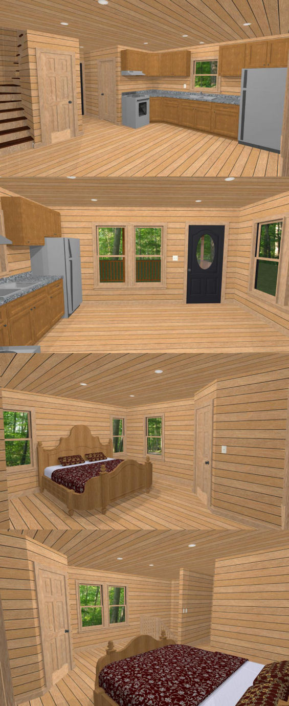 16×20 Tiny House — 586 sq ft — PDF FloorPlan — Model 9C