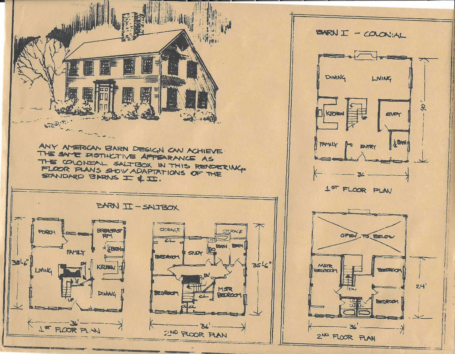 VINTAGE 1976 AMERICAN BARN HABITAT HOMES LAYOUT/SPECS/PRICES! BROCHURES! PHOTOS!