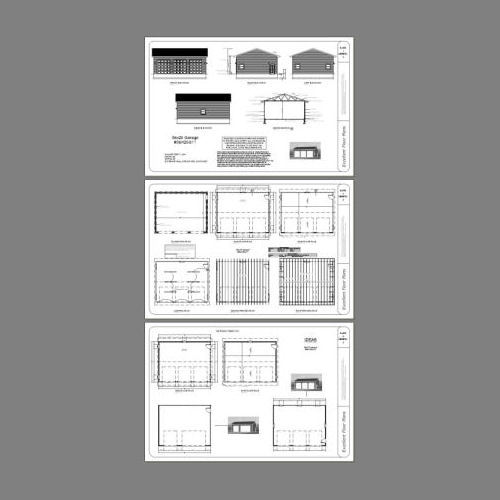 36×28 3-Car Garage — 1,008 sq ft — PDF Floor Plan — Model 11A