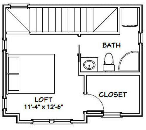 20×16 Tiny House — PDF Floor Plan — 537 sq ft — Model 5