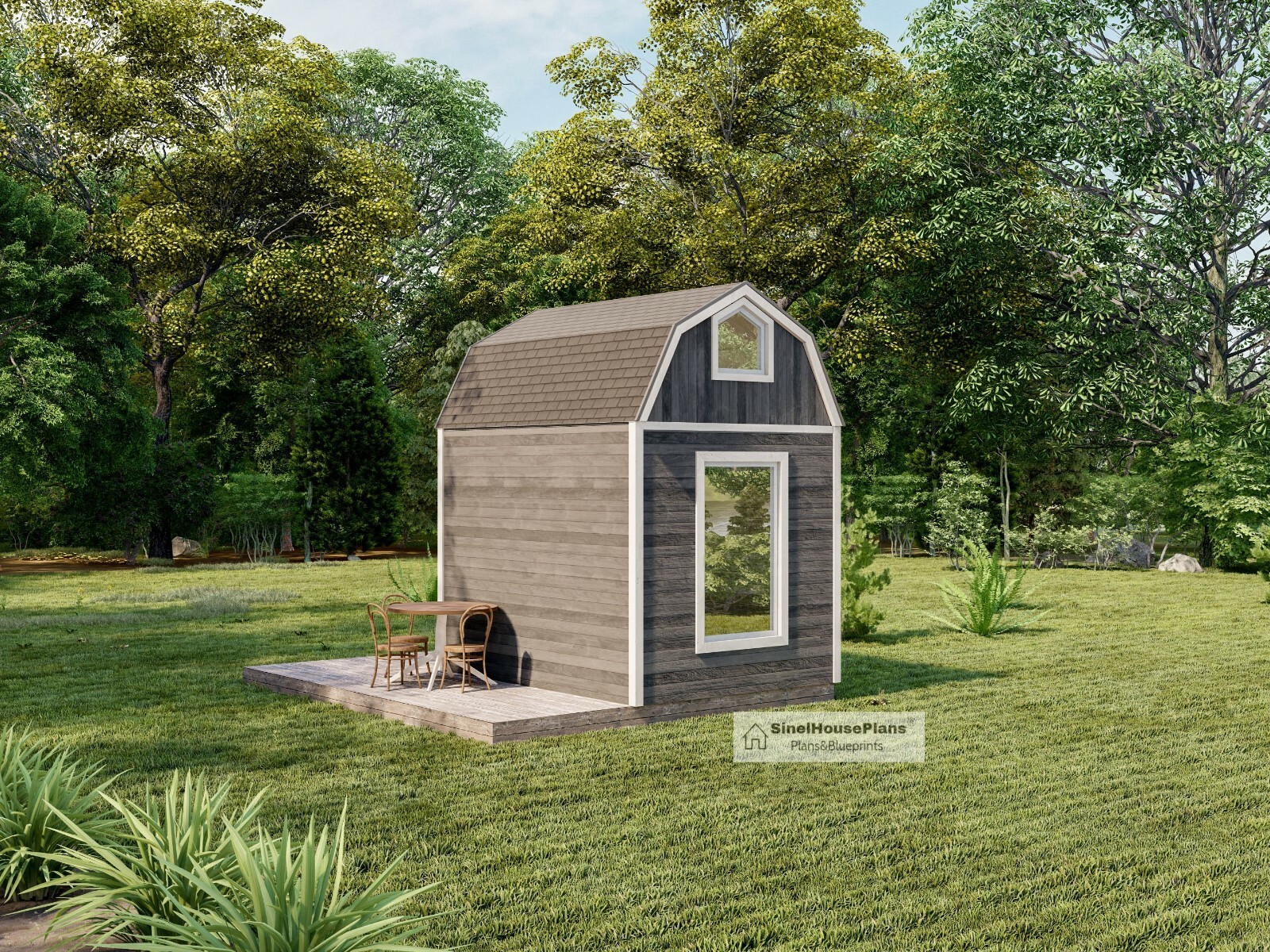 Small Cabin Plan With Loft 8’x10′ Tiny House DIY Building Professional Drawings