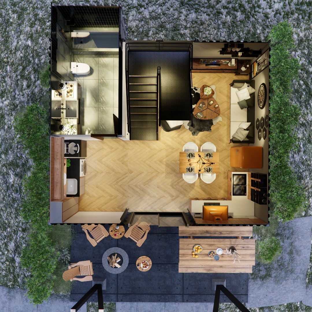 Container house plans – 2 bedrooms – 2 bathrooms – Digital PDF File