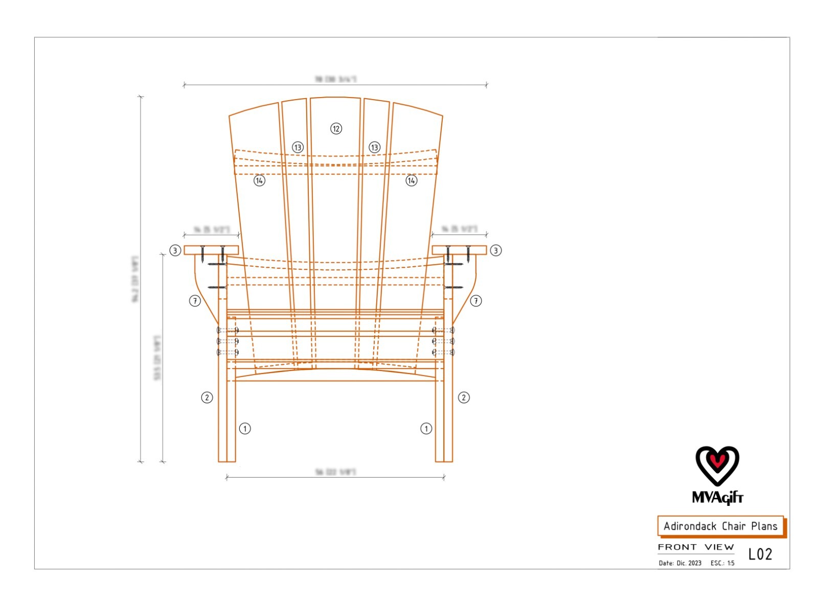 Complete pdf plans + Assembly Manual to make an Adirondack chair from scratch