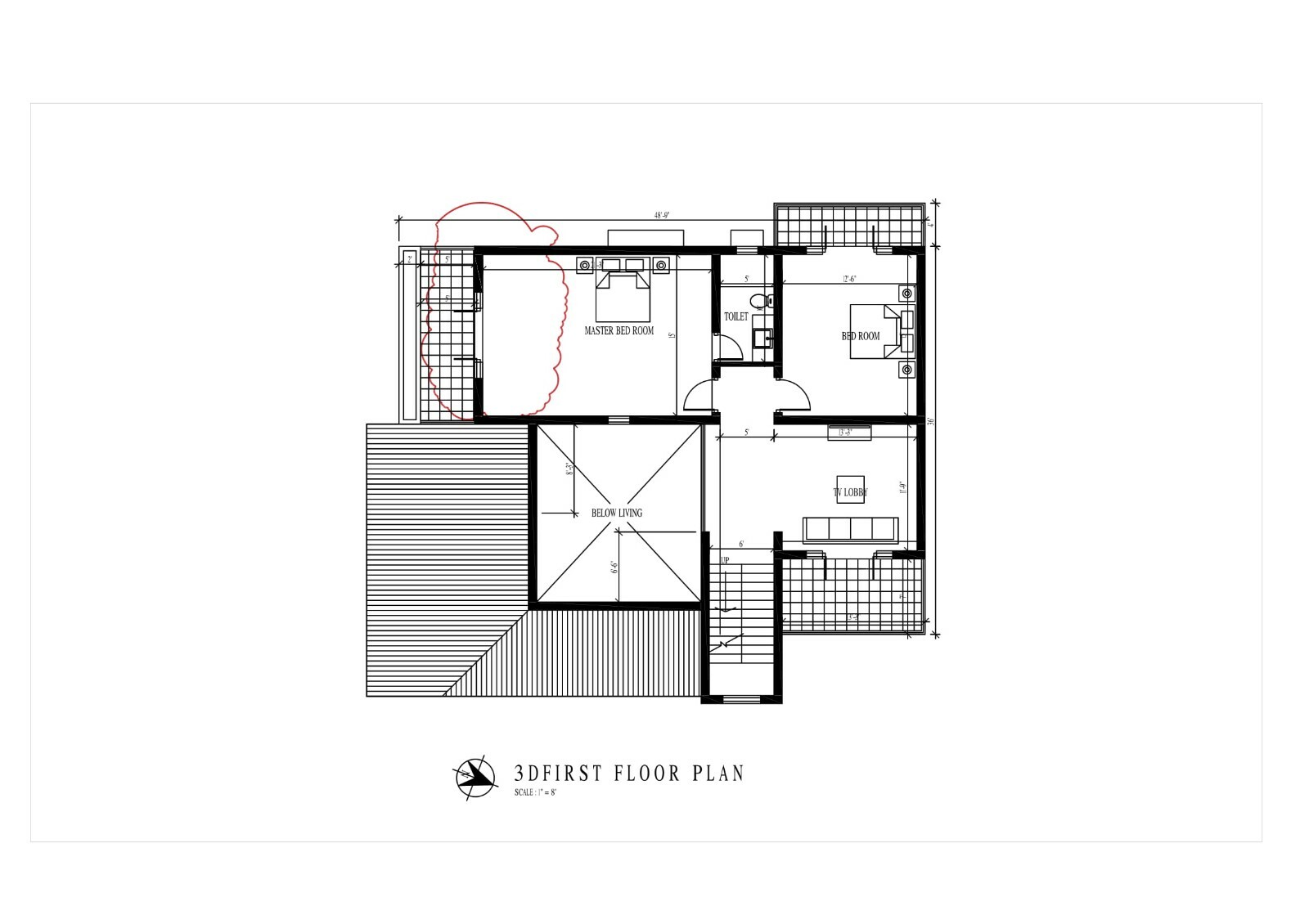 Modern House Plan Roof Type 3D Images DWG CAD File And PDF For Blueprint Plans
