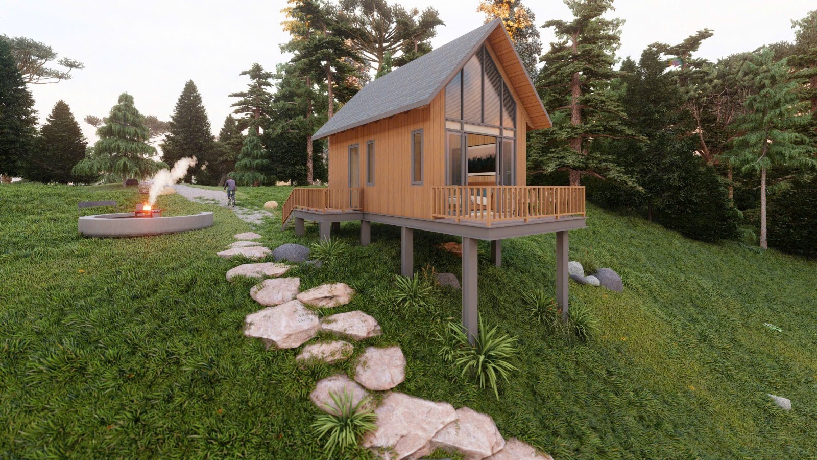 Modern Tiny House 3D Model (Sketchup)-Detailed Architectural-Digital Download