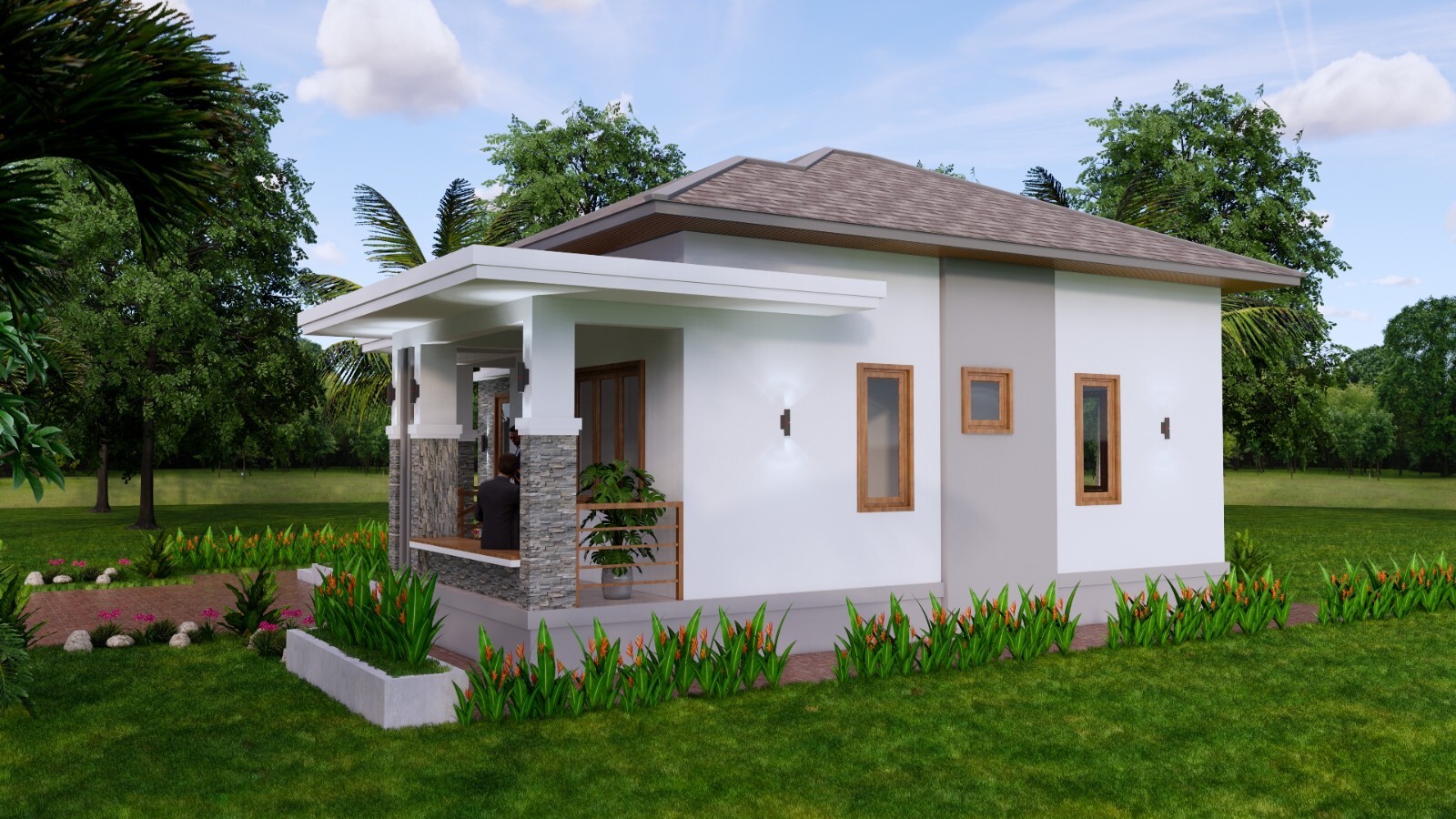 30×30 Custom House Plan 9×9 Meter 3 Beds 2 Baths Hip Roof PDF (A4 Hard Copy)