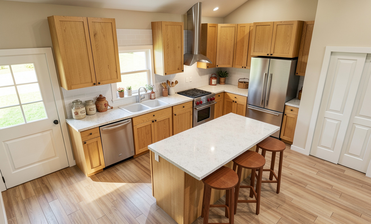 Farmhouse Plan: 1,565 (Living) Sqft-3 Bedroom-2 bath-2 car Garage