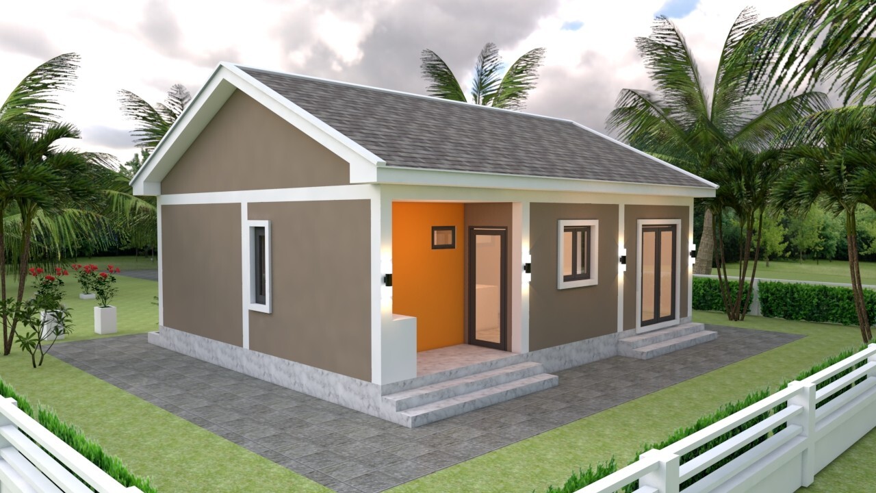 30×23 Feet Small House 9×7 Meter 2 Bed 1 Bath Gable Roof PDF Plan (A4 Hard Copy)