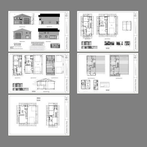 40×42 House — 3 BR 2.5 Ba 1-RV Garage – PDF Floor Plan – 1,619 sqft – Model 2B