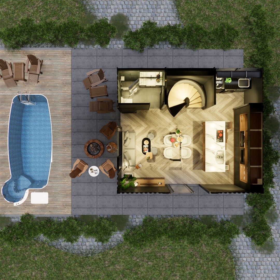 Container house plans – 2 bedrooms – 3 bathrooms – Digital PDF File