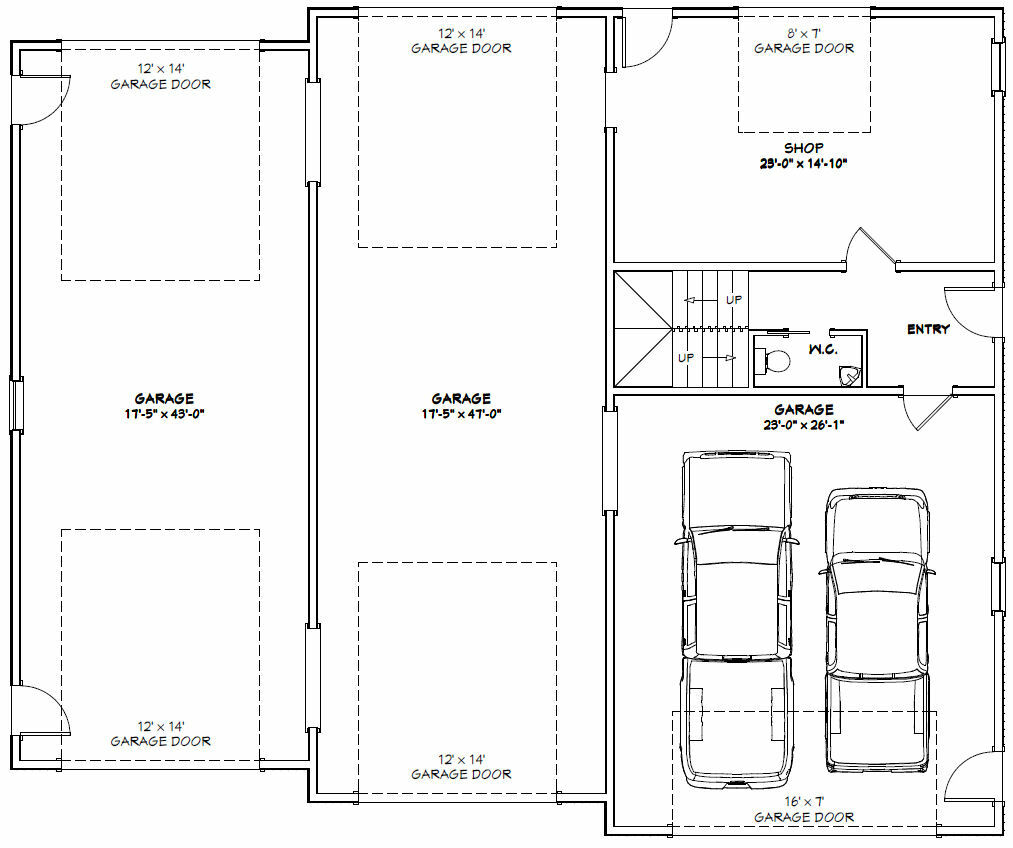 60×50 Apartment with 2-Car 2-RV Garage – PDF FloorPlan – 1,694 sqft – Model 1A