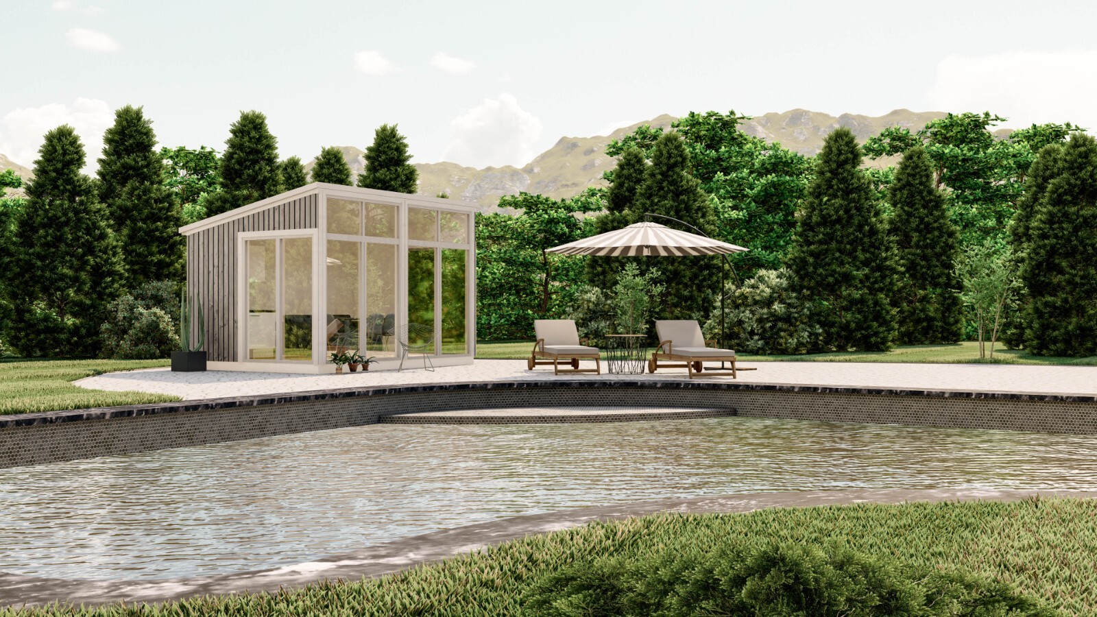10×14 Garden Greenhouse Construction Plan, Modern Pool Shed Blueprints