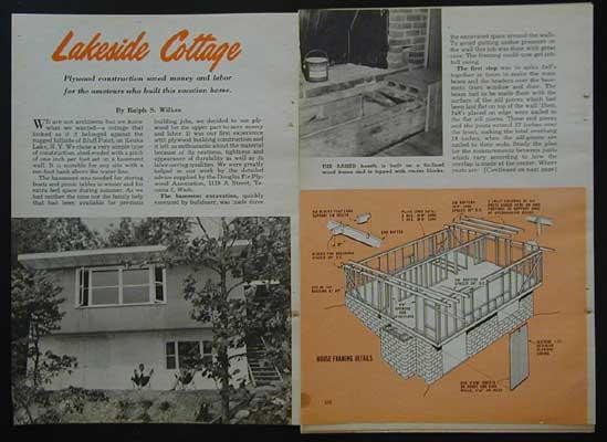 22×28 Vacation Home Cabin 1962 How-To build PLANS 2 story Hillside