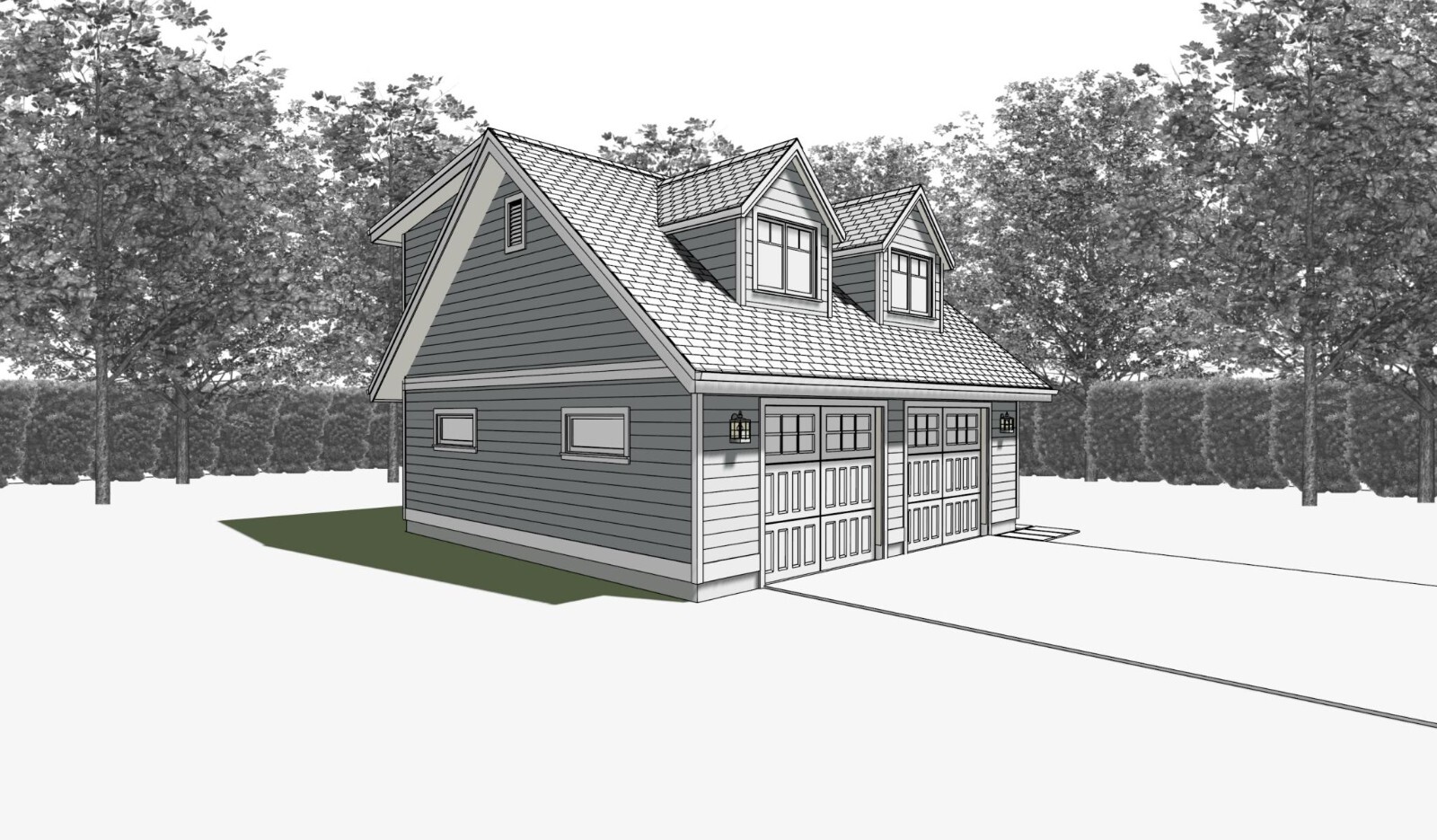 Double Car / 2 Car Garage Plan / Architectural Blueprints – 25 x 24