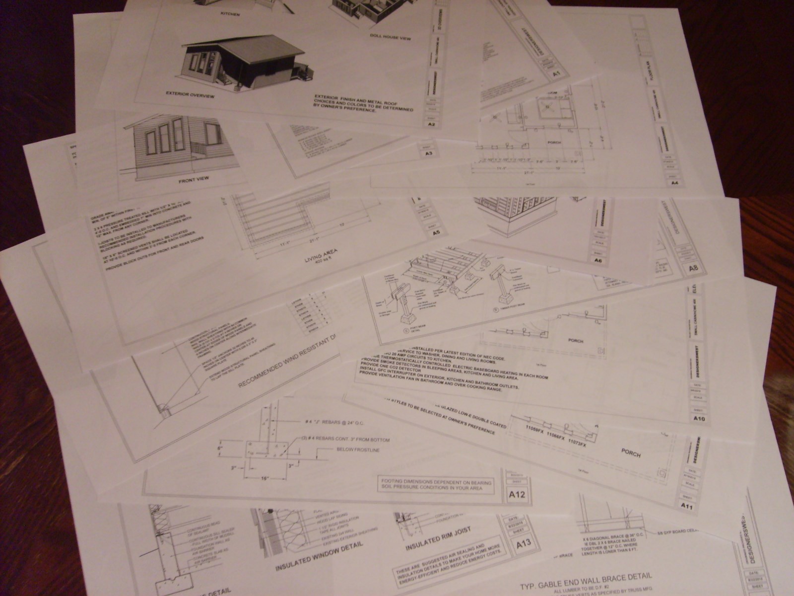 Cabin Construction Plans 400 sq. ft. one bedroom, open kitchen living room.