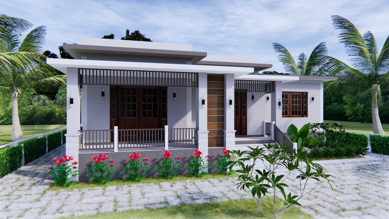 House Plan Drawing 12×11 Meter 39×36 Feet 3 Bedrooms PDF Plan (A4 Hard Copy)
