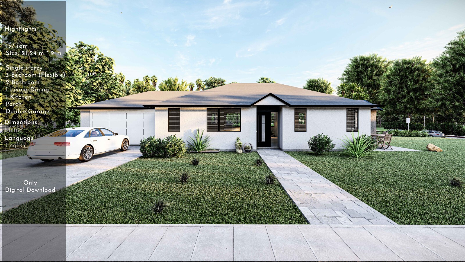 Modern House Plan, American Style House, Barndominium House, Farm House, 3 bed