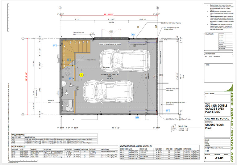 2 Car Garage with loft Apartment-415SF ADU Studio Loft offering endless space