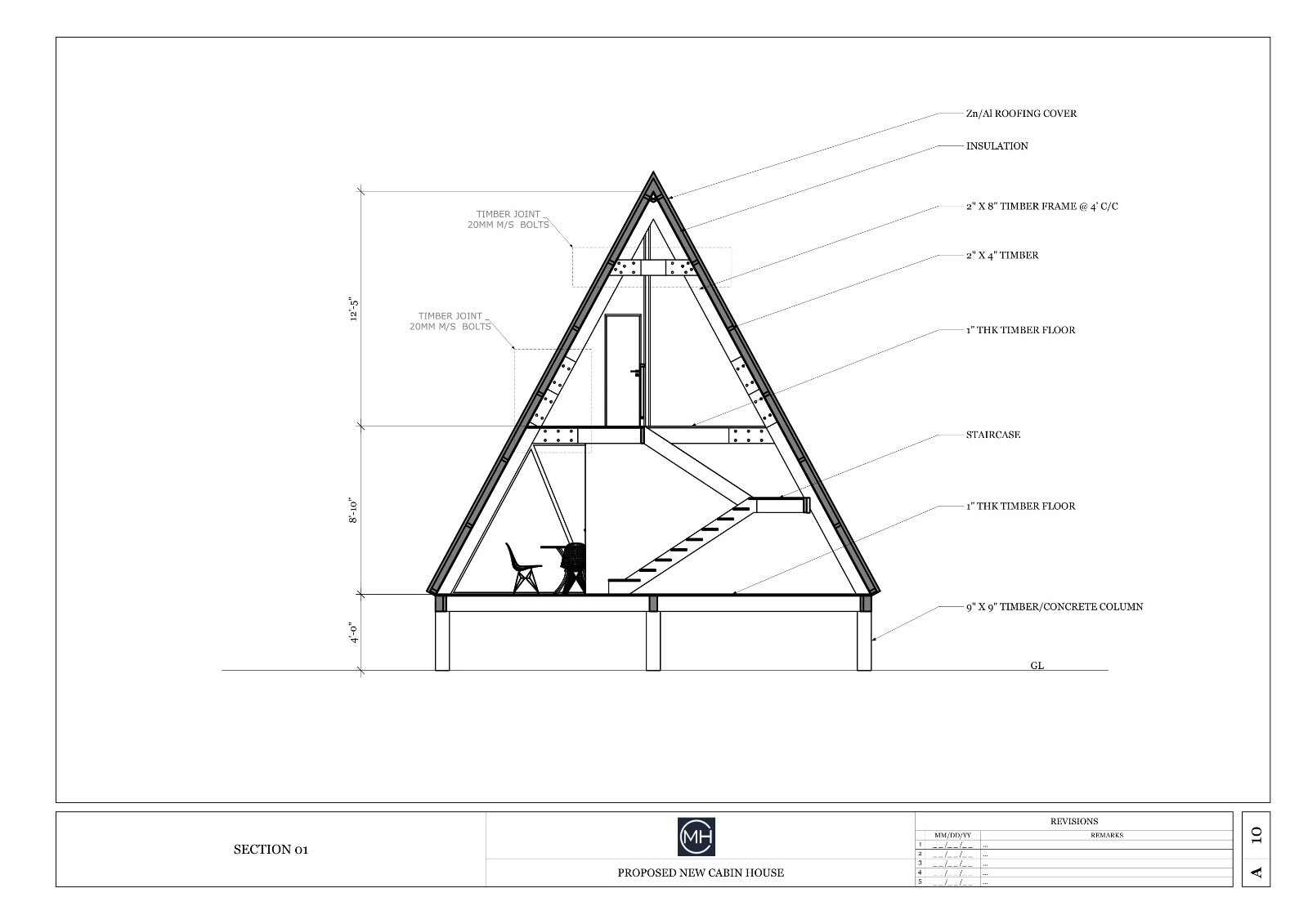 A-Framed Cabin House With Pool | PDF and AutoCAD File For BluePrint Plans