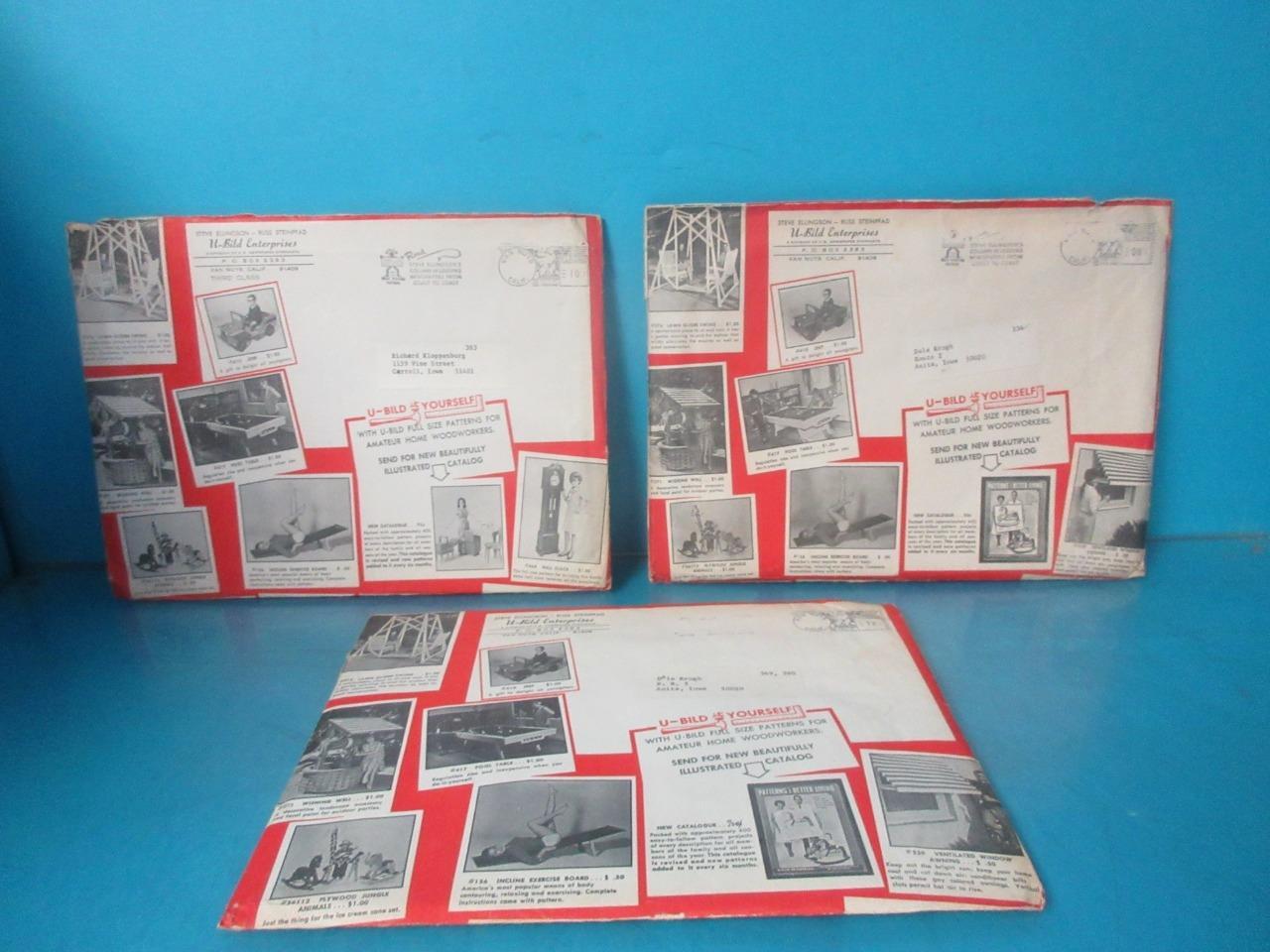 LOT OF 5 VINTAGE U-BILD ENTERPRISES BUILDING PLANS WOODWORK 349 337 390 334 383