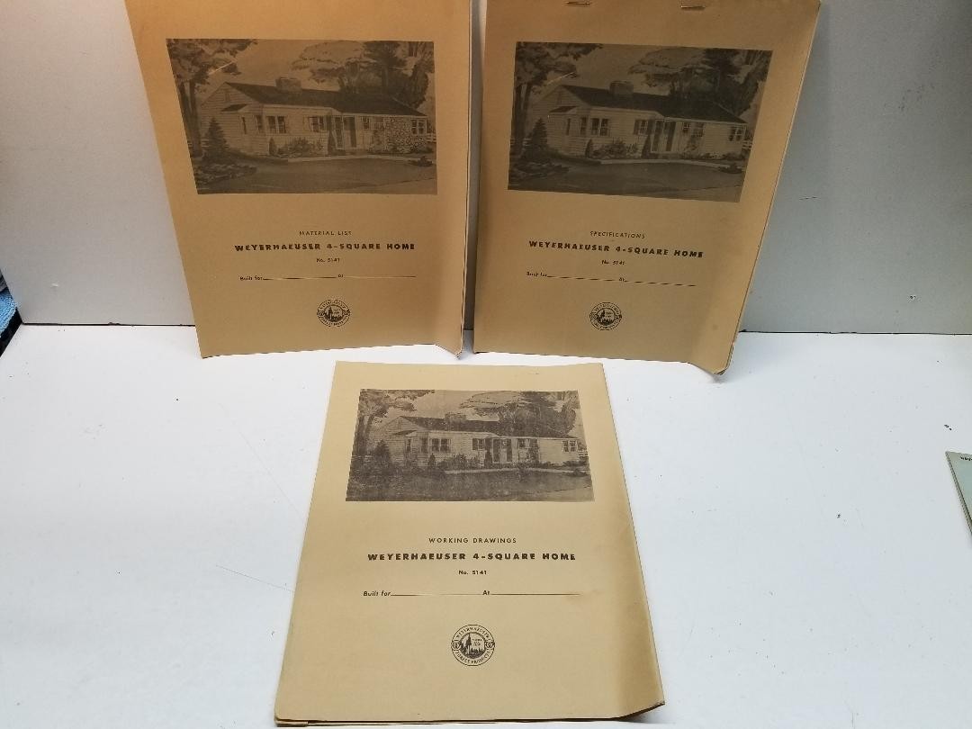 WEYERHAEUSER 4-SQUARE HOME DESIGN PLANS No 5141 COMPLETE 1950s ARCHITECTURE