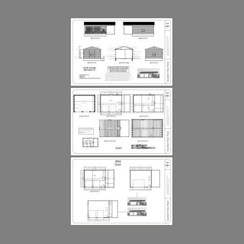 30×24 2-Car Garage with Carport — 720 sqft — PDF Floor Plan — Model 10I