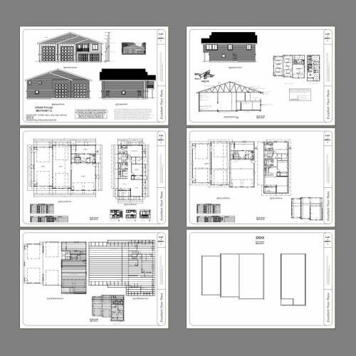 60×44 Apartment with 2-Car 2-RV Garage – PDF FloorPlan – 1,415 sqft – Model 1C