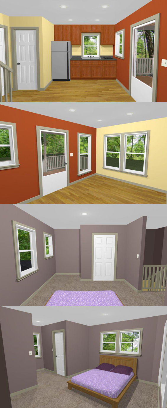 16×16 Tiny House — 465 sq ft — PDF Floor Plan — Model 2B