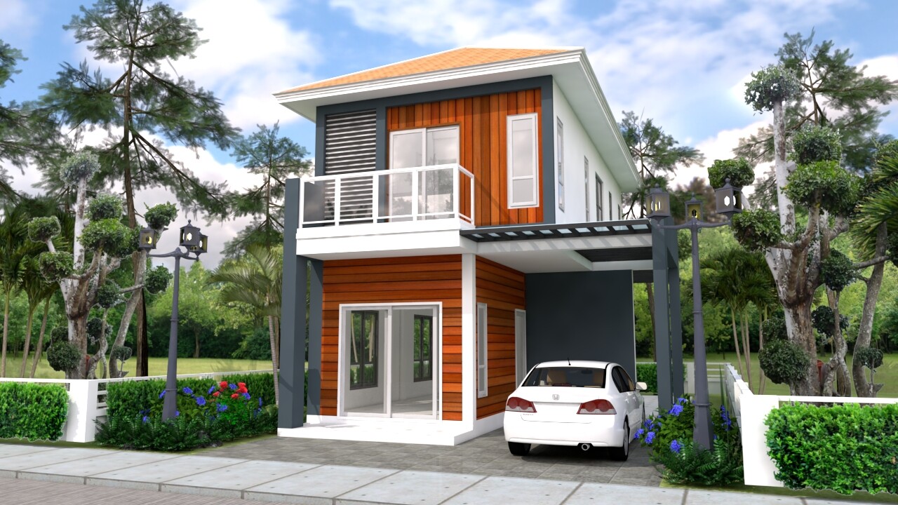 Custom Small House 6.7×10 Meter 22×33 Feet 2 Beds 3 Baths Hip Roof (A4 Hard Copy
