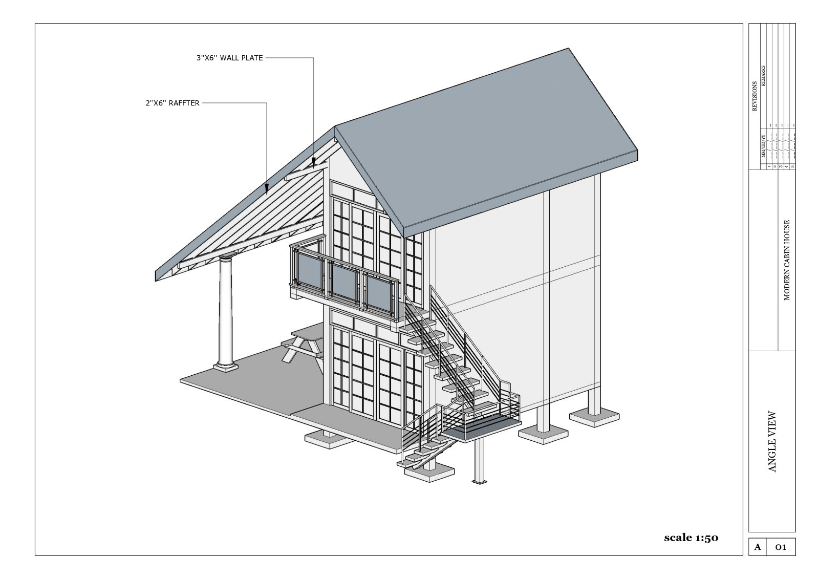 House Plan/2 Bedroom,2 Bathroom Two story home 3D Images, CAD File & PDF