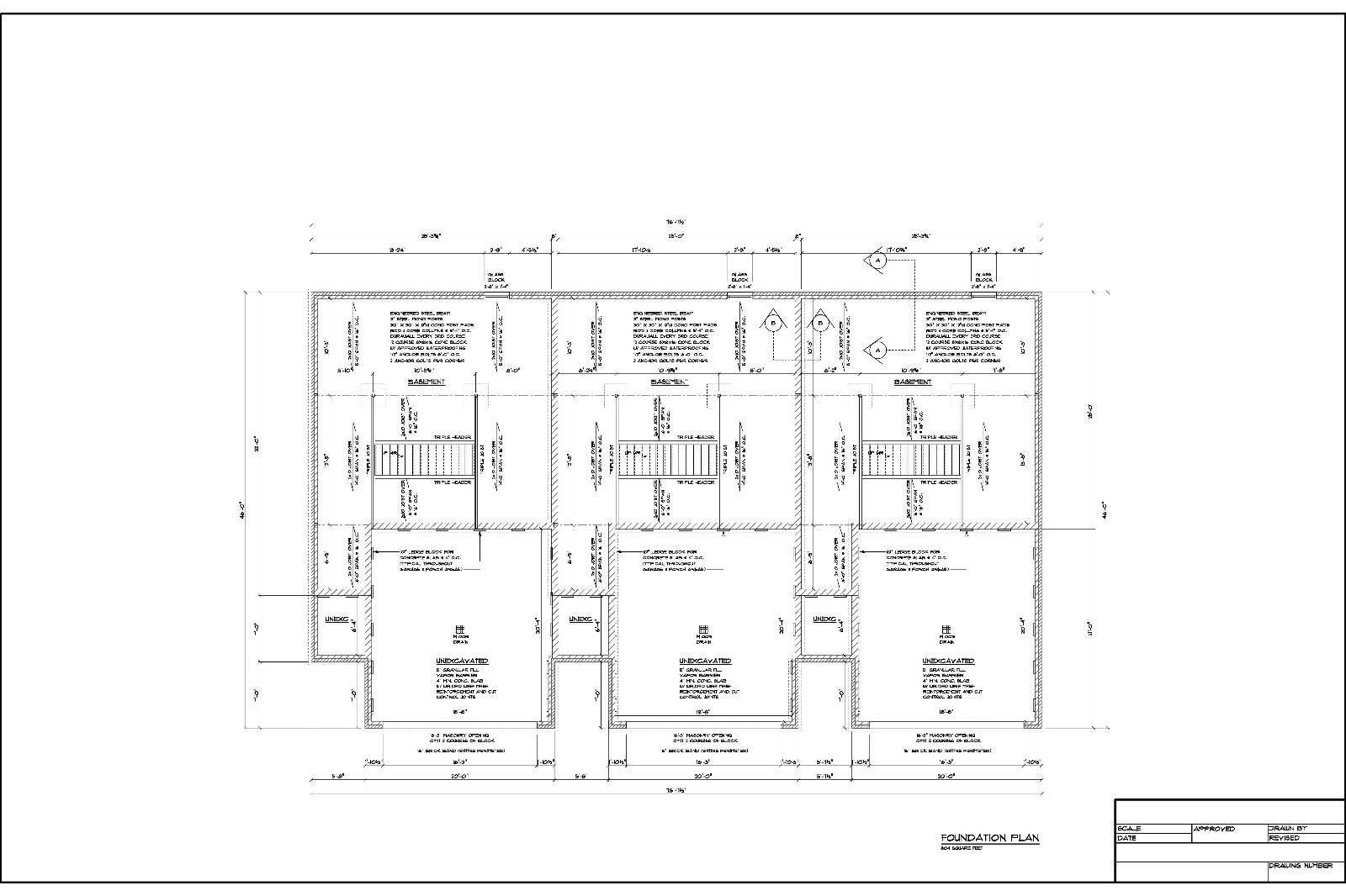 Full Set of Condominium / Triplex building plans 1,379 sq ft